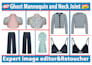 professional symmetrical neck joint ghost mannequin clothes photo editing